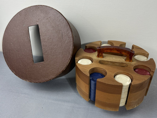 Wood poker chip - wood,