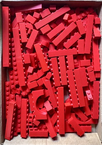 180g lego red wide bricks - red, 1