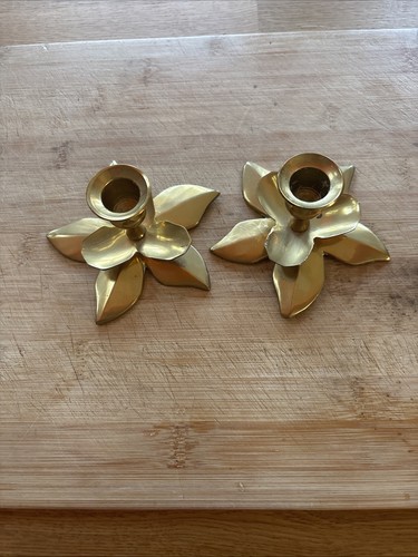 Brass candlestick holder - holder, pair