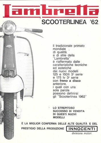 Lambretta scooterlinea 62 - lambretta,