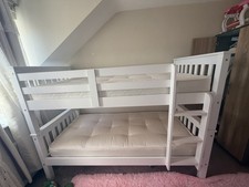 White Wooden Bunk Bed with