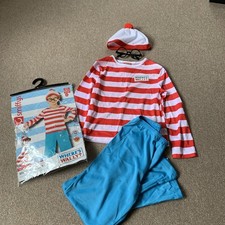 Smiffys Where's Wally? Costume Red & White Age 7-9 Size Medium 