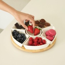 Bamboo Lazy Susan with 6