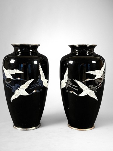 Pair japanese cloisonné - pair,