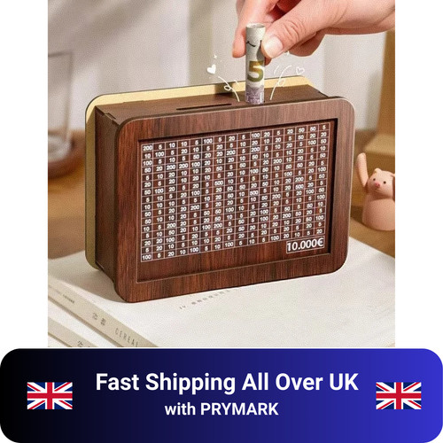 Wooden money box with counter - wooden,