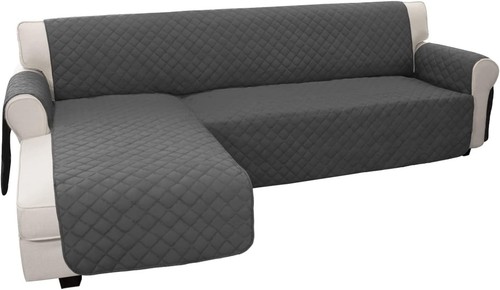Large dark gray sofa slipcover - dark,