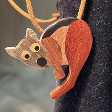 Wooden Kangaroo Necklace Made