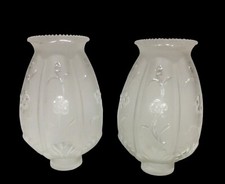 Pair Of Antique Glass Oil Lamp