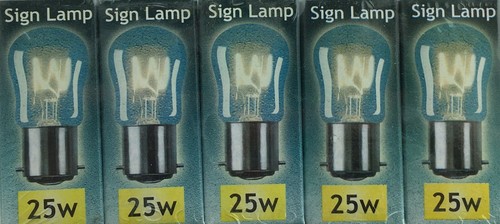 Crompton 25w b22 240volt - 5x,