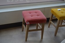 Pink Velvet Stool Dining Dressing Table BUTTONS Low Stool Sofa.Com Velvet Fabric