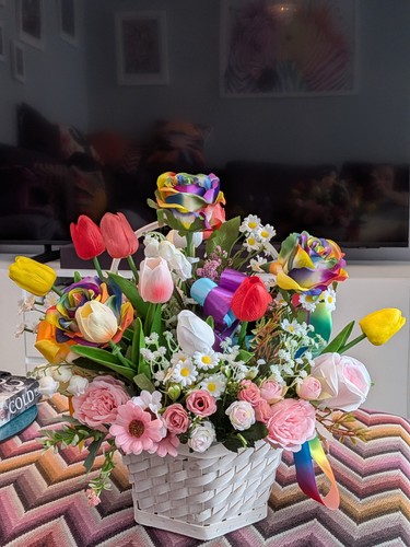 Artificial flowers rainbow - artificial,