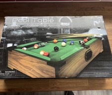 Mini Wooden Table Top Pool Play Snooker Game Set with 2 Mini Cues, 15...