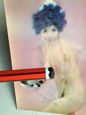 3D Girl in Apron cooking lenticular clothed-to-nude postcard