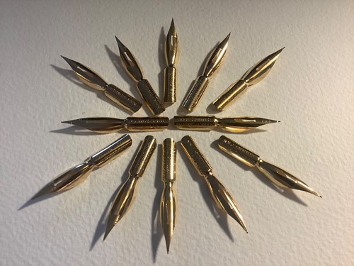 Vintage dip pen nibs - nibs, 12