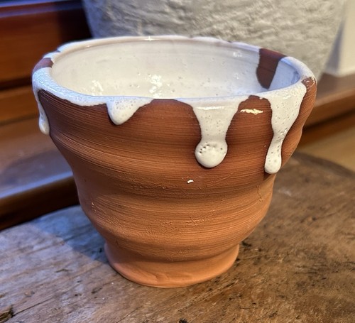 Rustic terracotta pot bowl - pot,