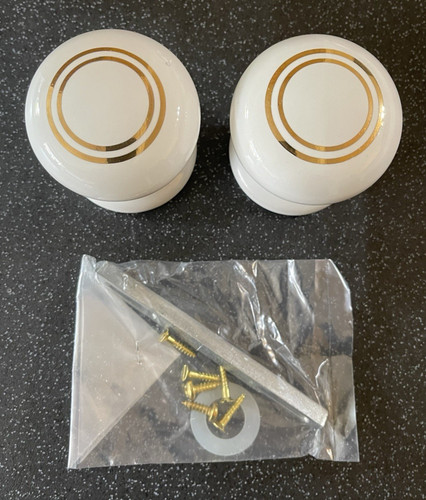 Ceramic rim door knob white - ceramic,