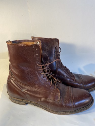 Lace leather boots - leather,