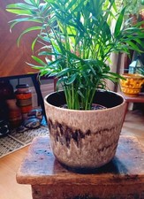 Vintage West German Ceramic Planter Pot Fat Lava Brown 806-17 MCM