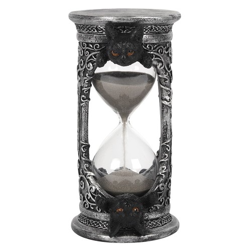 Black cat hourglass - cat, timer