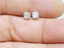 1Ct Genuine Natural Mined Diamond Stud Earrings In Solid 14K White Gold