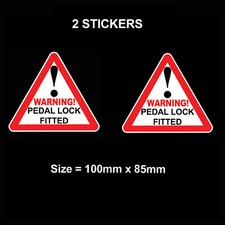 2 X SIGNS WARNING PEDAL LOCK FITTED STICKERS SECURITY ANTI-THEFT CAR NOTICE