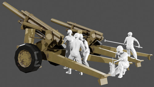 Wwii 155mm howitzer crew - wwii,