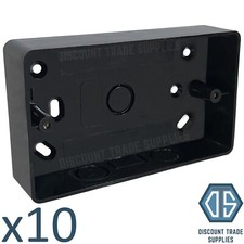 10x 2 Gang Double Black Round