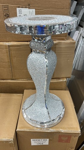 Silver mosaic side table - silver,