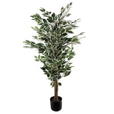 Artificial Ficus Tree Plant Variagated 110cm Tall Natural Realistic Faux Trees