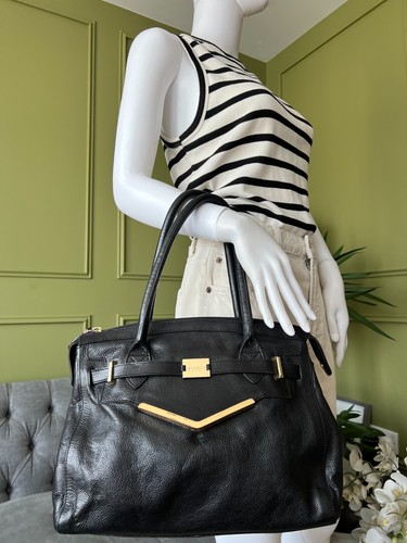 Modalu black leather shoulder - leather,