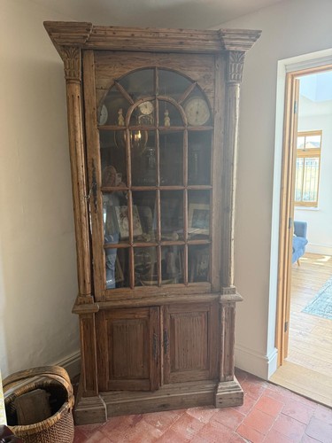 Corner wooden display cabinet