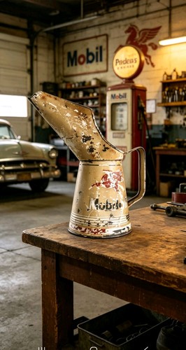 Vintage mobiloil one - quart, oil