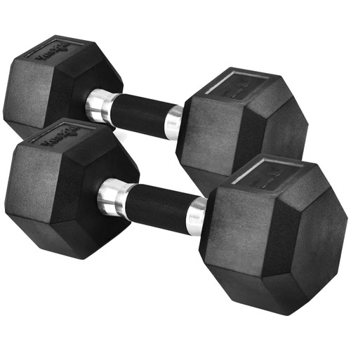 Rubber grip hex - dumbbells, set
