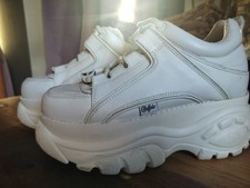 Buffalo White Low-Top Platform Trainers Size 5