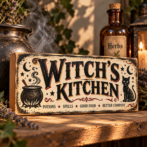 Witch kitchen sign witchery - witch's,