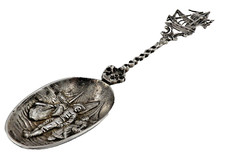 Antique Solid Sterling Silver Wedding Marriage or Loving Spoon London 1914