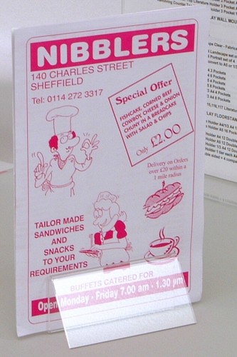 Perspex menu holder table - holder,