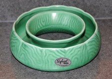 Sylvac Decorative Green Pottery Posy Ring 1992 with label 16 cms