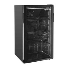BOTTLE COOLER DISPLAY FRIDGE BLACK INTERIOR WITH GLASS DOOR AND INTERNAL LIGHT