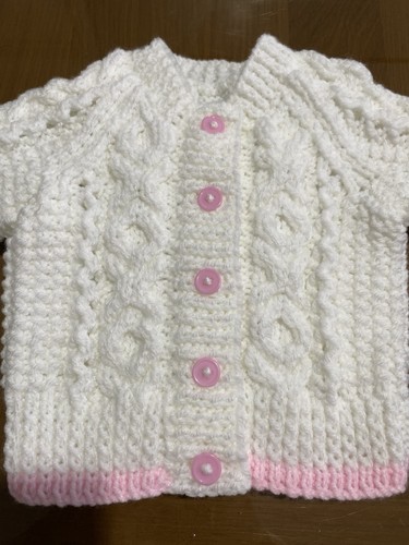 Hand knitted baby girls - hand, aran