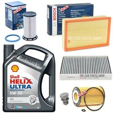 FULL BOSCH SERVICE KIT FOR AUDI A3 2.0 1.6 TDI SPORT 5L SHELL MOTOR OIL 5W30