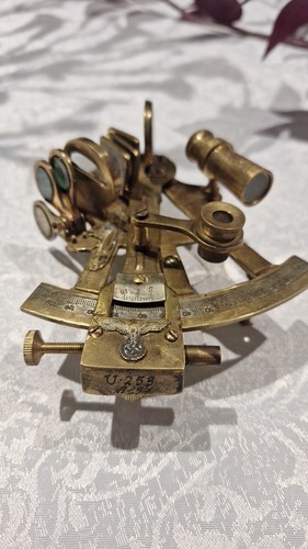 Vintage brass sextant - brass,