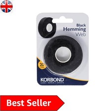 20m Black Hem Tape - Iron-On, Machine Washable, Ideal for Seamless Fabric Fixes