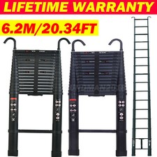 6.2m Aluminium Ladder Telescopic Heavy Duty Multi-Purpose Folding Extendable DIY