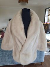 Large Blonde Ivory Mink Stole Wrap Shawl Cape Real Fur Bolero Jacket Bridal
