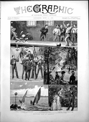 Antique old print - old, military