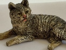 Antique Signed Austrian Cold Painted Bronze “Cat” C1900 - Franz Xavier Bergman