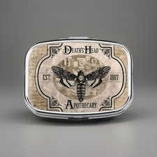 Gothic Themed Devils Head Apothecary Est 1907 2 Compartment Medicine  Box . M7