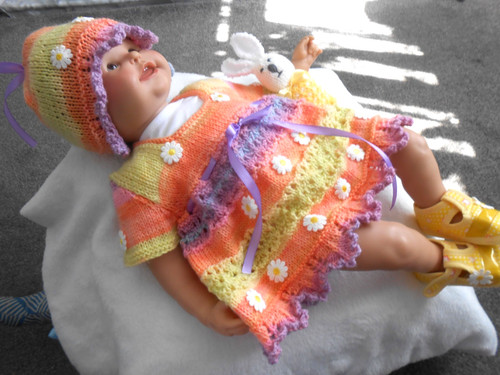 Hand knitted yellow - hand,