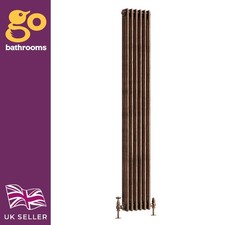 Traditional 3 Column Radiator Aged Copper Central Vertical Rad 290 x 1800mm